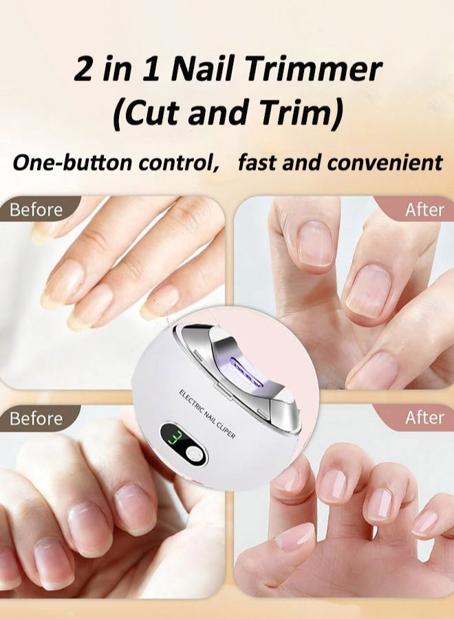 CubeG Electric Nail Clipper, 3 Speeds Automatic Nail Clipper Elecctric nail trimmer , USB Rechargeable 2 in1 Electric Nail Trimmer for Baby Elderly Care Tools - Image 2